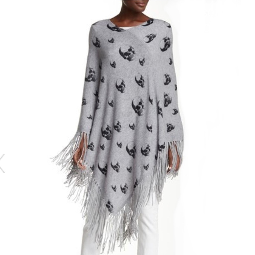 Skull cashmere dexter poncho